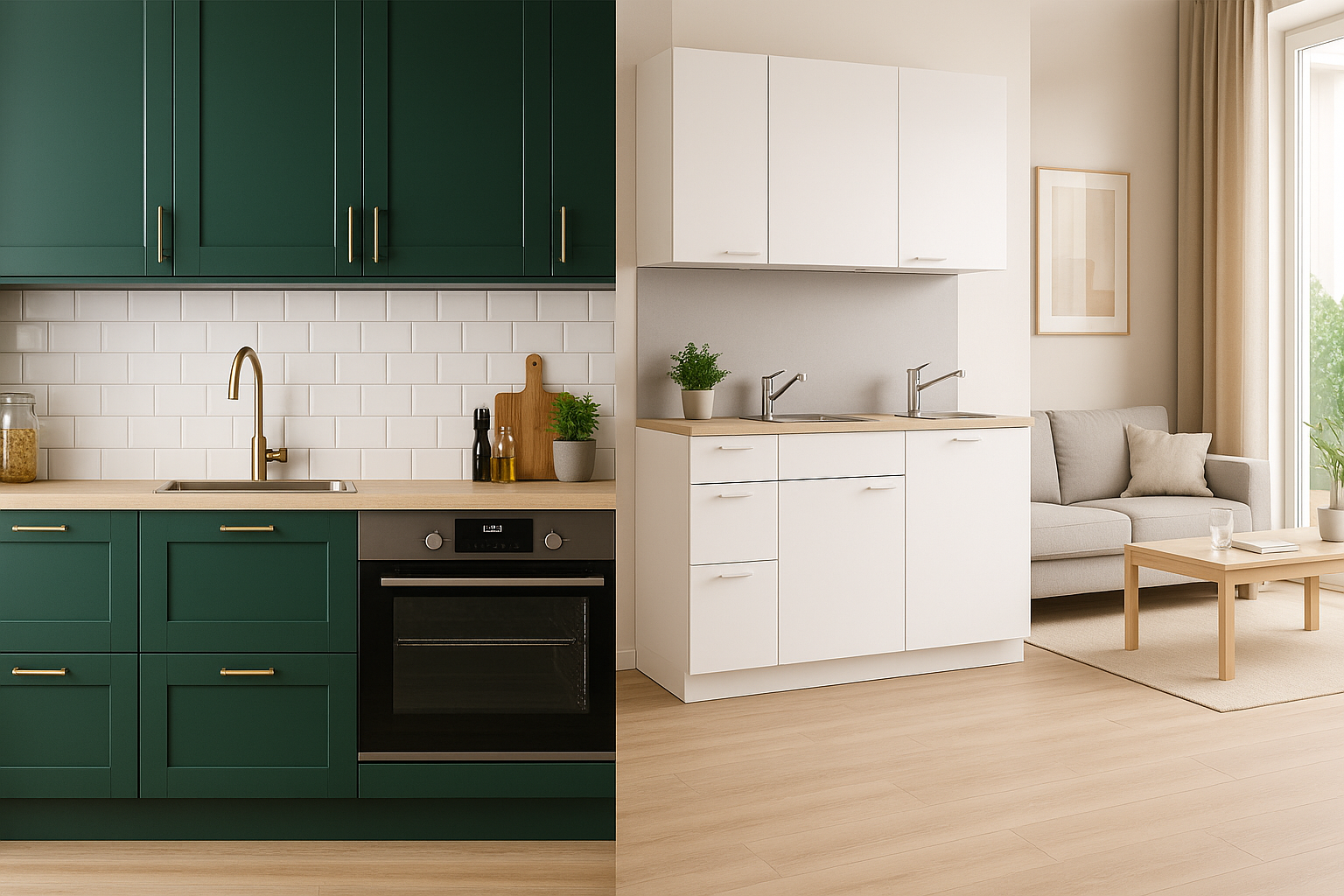 Porównanie kuchni z meblami na wymiar i gotowym zestawem